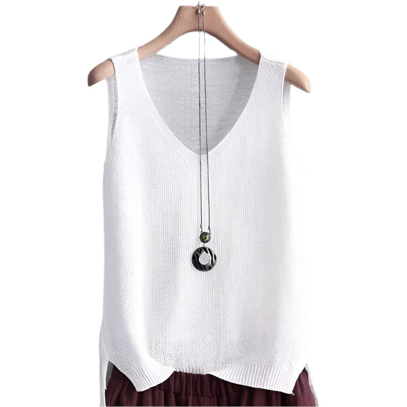 Ärmellose Strickbluse für Damen