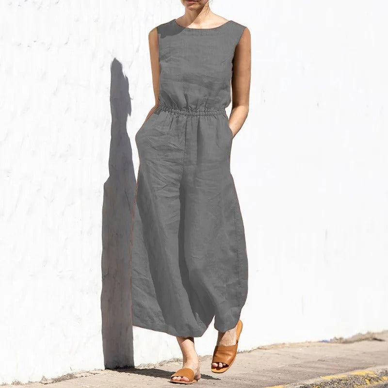 Damen-Overall aus Baumwolle mit hoher Taille
