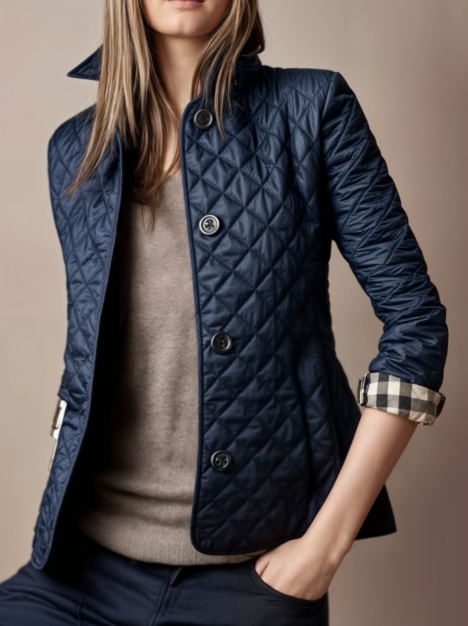 Damen-Steppjacke mit Umlegekragen