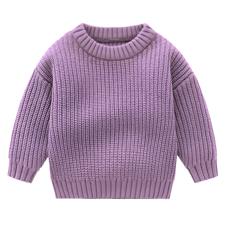Einfarbiger Kinder-Strickpullover