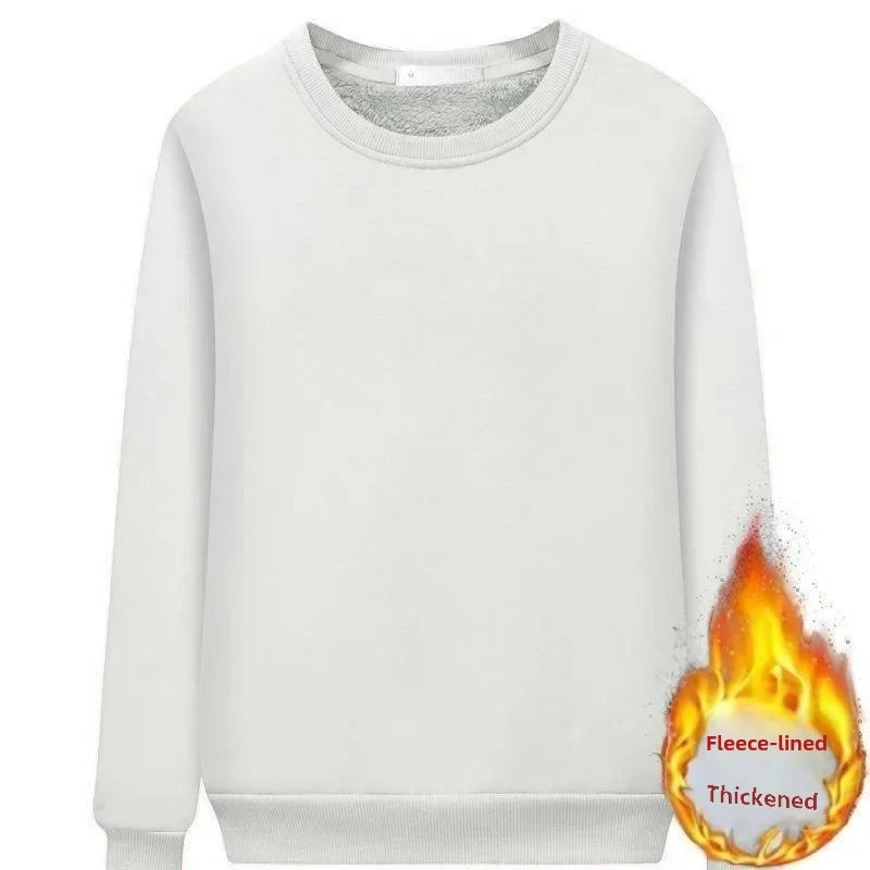 Fleece gefüttertes Rundhals-Sweatshirt für Frauen