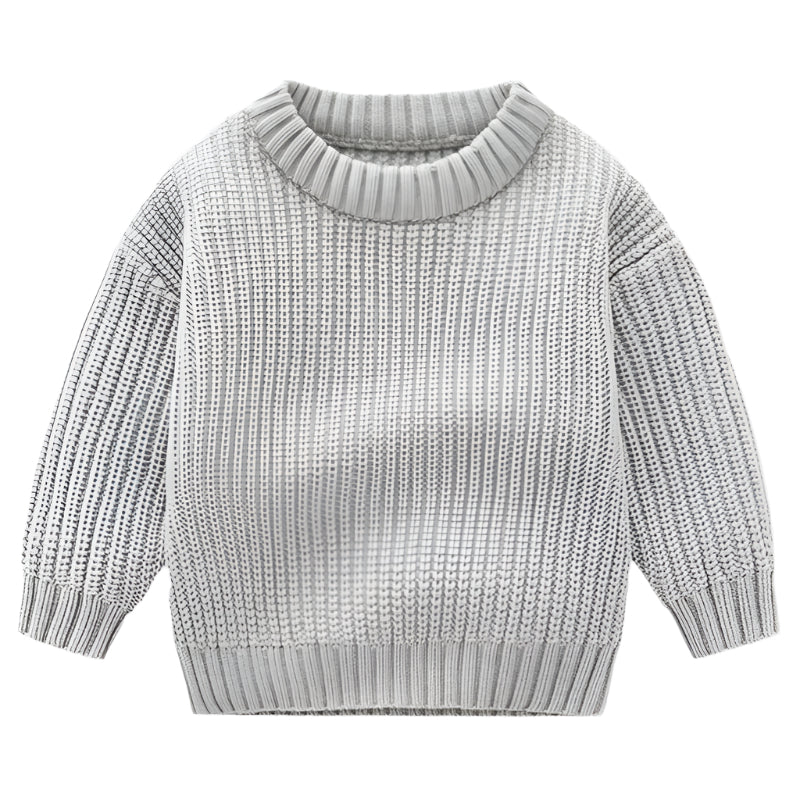Einfarbiger Kinder-Strickpullover