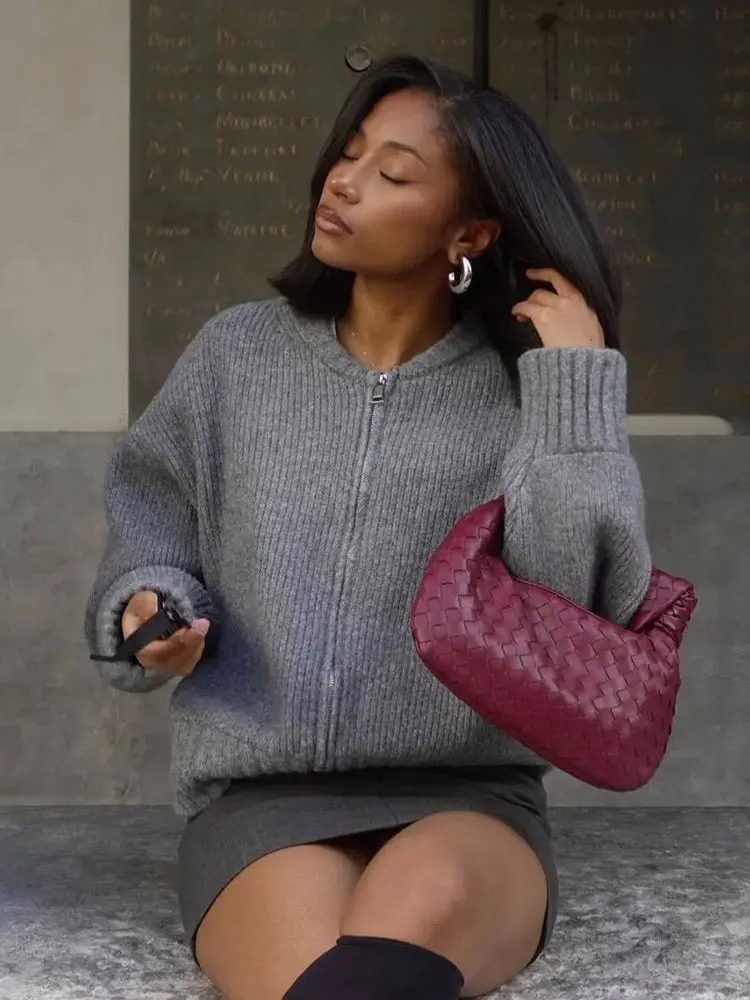 Vintage-Damenpullover mit Rundhalsausschnitt