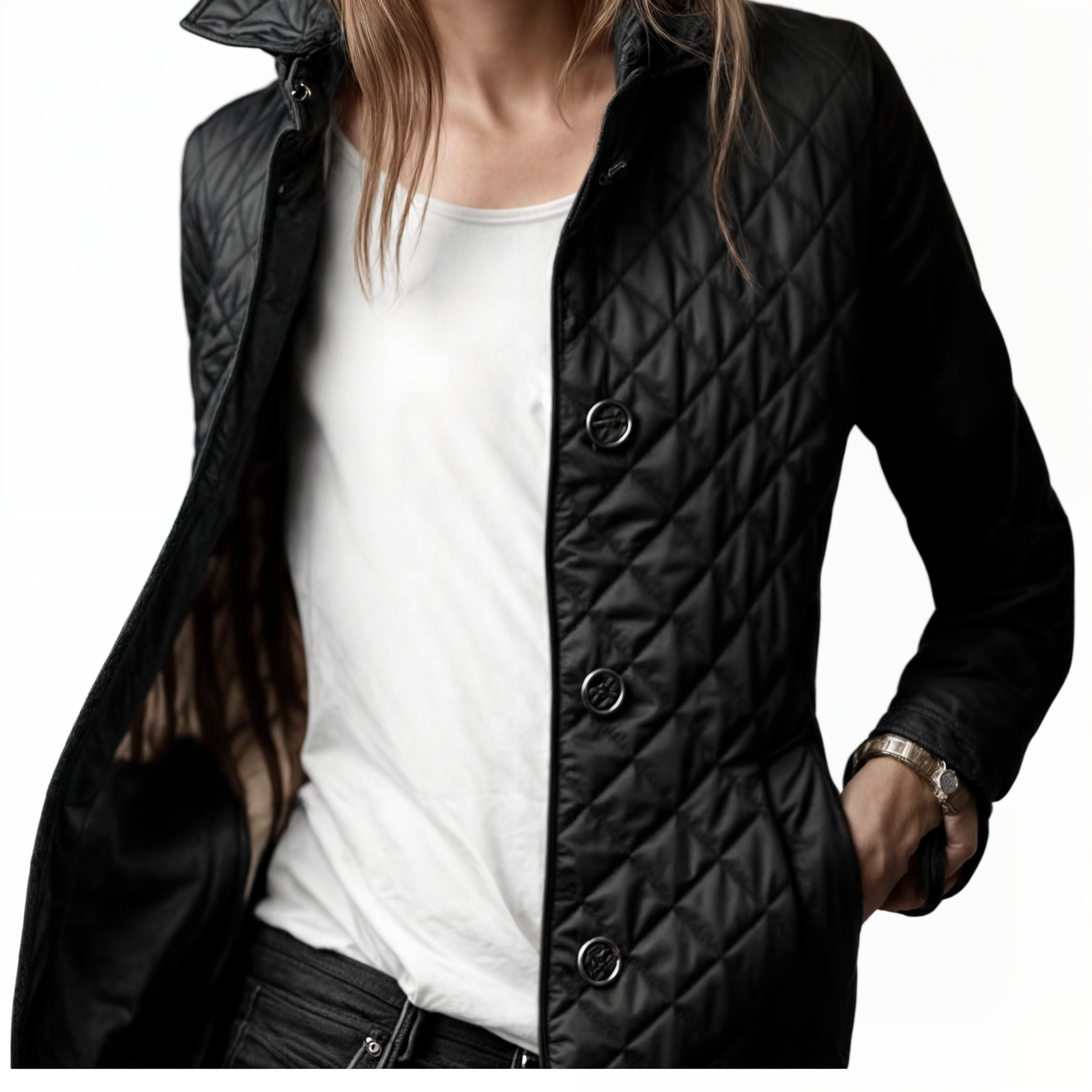 Damen-Steppjacke mit Umlegekragen