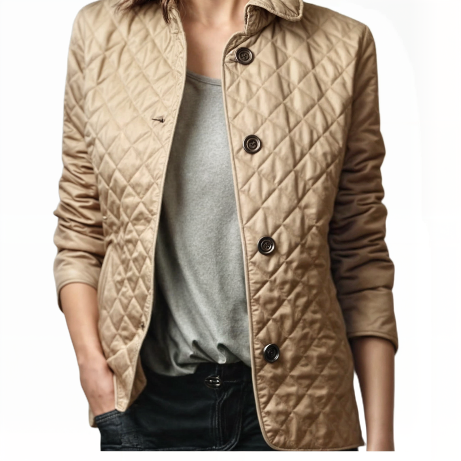 Damen-Steppjacke mit Umlegekragen