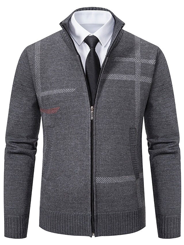 Herrenpullover Zipper Stilvolles Design Hochwertiges Strickmaterial-3