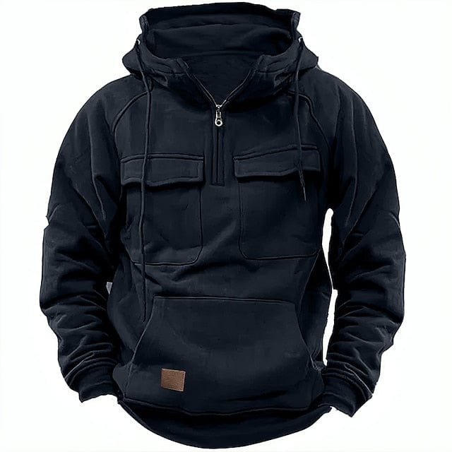 Variant image for Herren Hoodie Winter Stil Baumwolle Bequeme Passform Kängurutasche-13