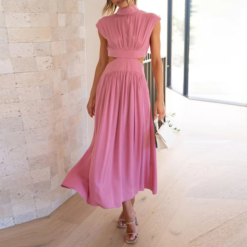 Variant image for Damen Kleid Gestreift Ärmellos Baumwolle Sommer Elegant-4