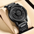 Variant image for Herren Uhr Schwarz Modern Edelstahl Magnetische Armbanduhr mit Touch Time Technologie-2