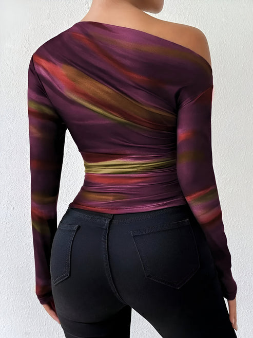 Damen Langarmshirt Elegantes Design Hochwertige Baumwolle-5