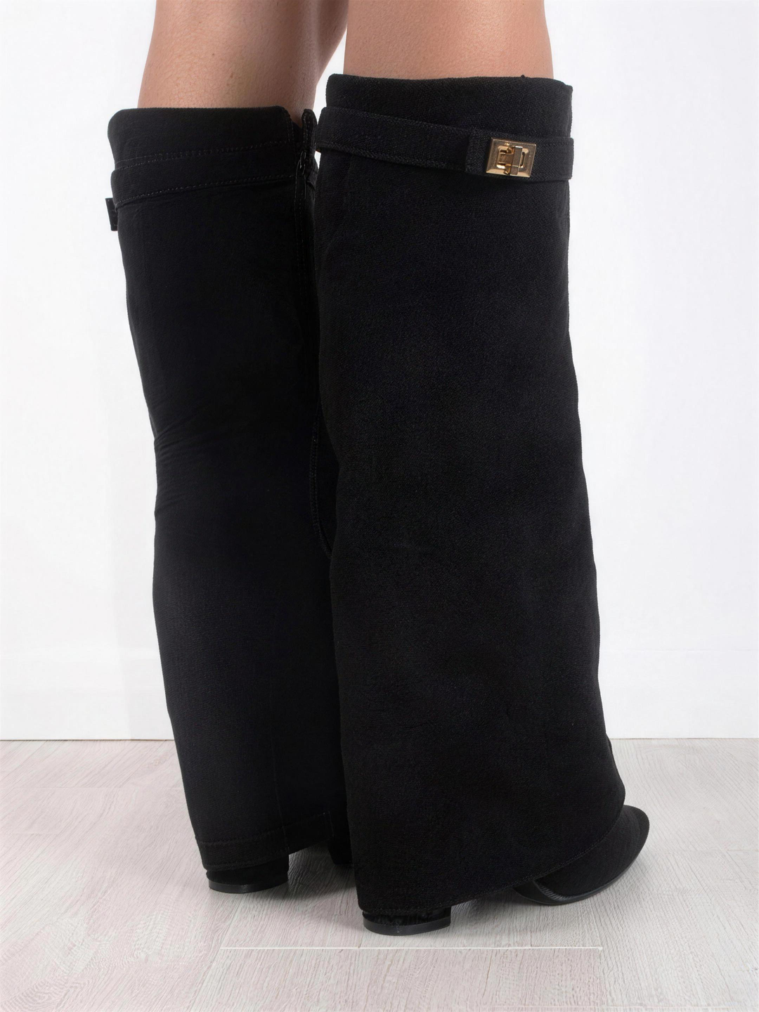 Damen Kniehohe Stiefel Mit Blockabsatz Stylish Und Bequem