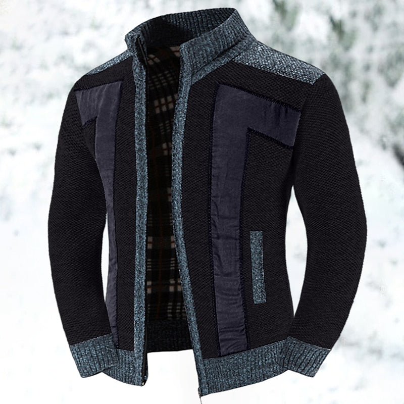 Herren Weste Reißverschluss Wool Blend Mit Pullover Innenfutter 3