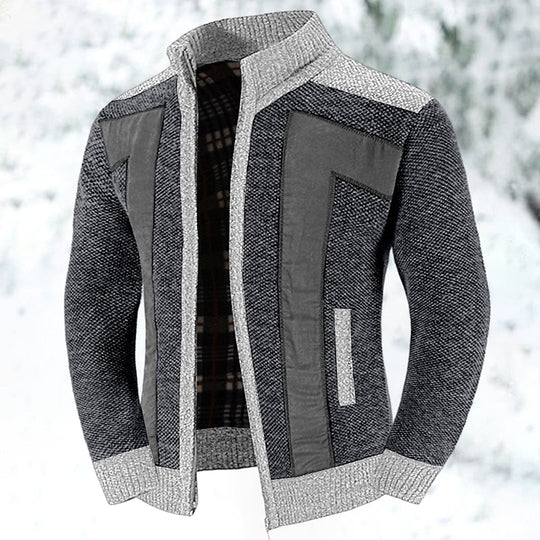 Herren Weste Reißverschluss Wool Blend Mit Pullover Innenfutter 4