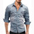 Herren Denim Hemd Retro Stil mit Knopf-Taschen
