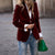 Damen Blazer Samt mit goldenen Knopfdetails
