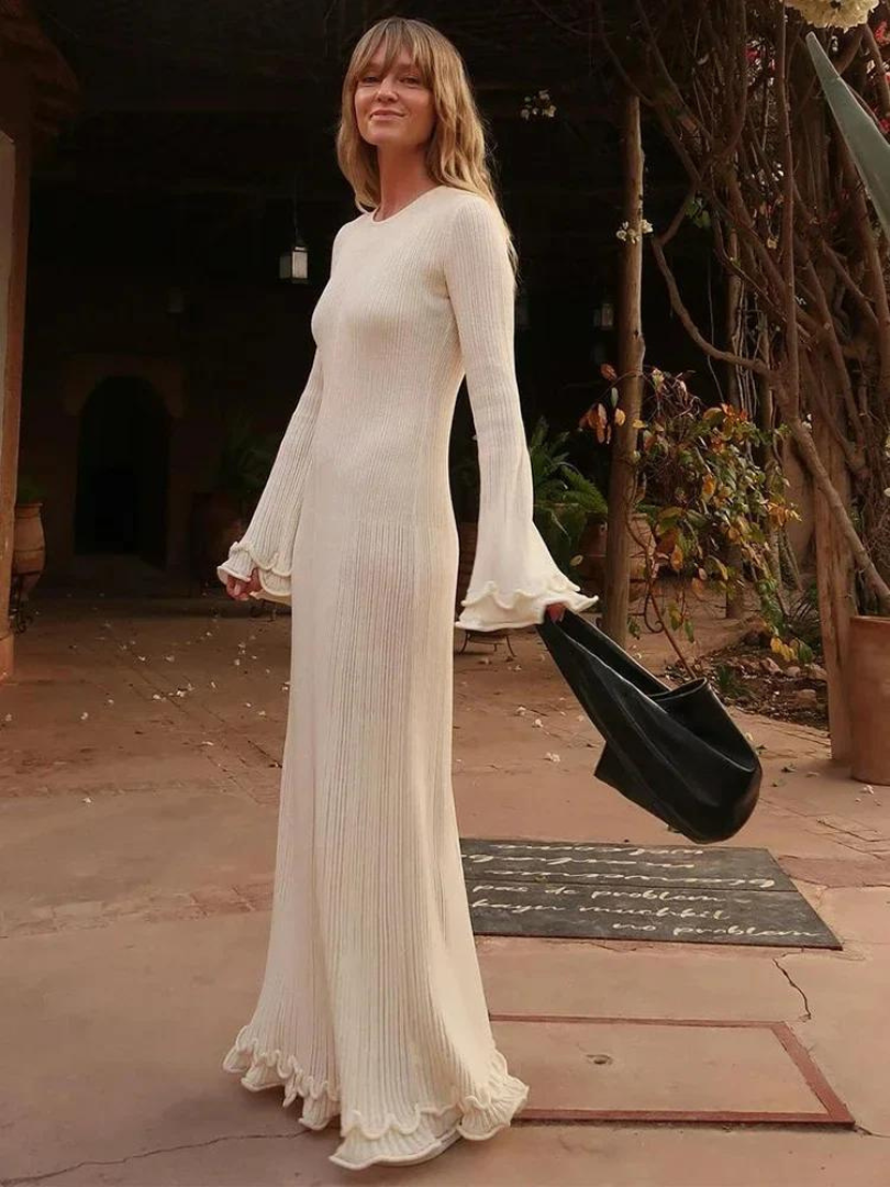 Damen Maxikleid Elegantes Design Fließender Stoff für Hochzeitsgast und Sommeranlässe-1