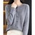 Variant image for Damenpullover O-Neck Cardigan 100% Wolle Warmer Pullover für Kalte Tage-37