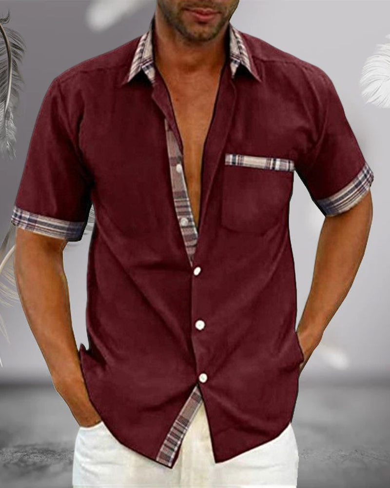 Variant image for Herren Kurzarmhemd Atmungsaktiv Lässig Sommer Hemd-50