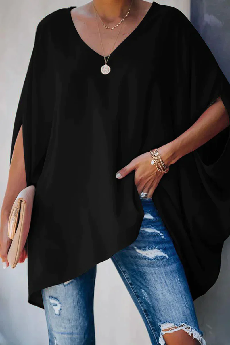 Variant image for Damenbluse Weit Geschnitten Leicht Fließend Elegante Bluse für Festliche Anlässe-6