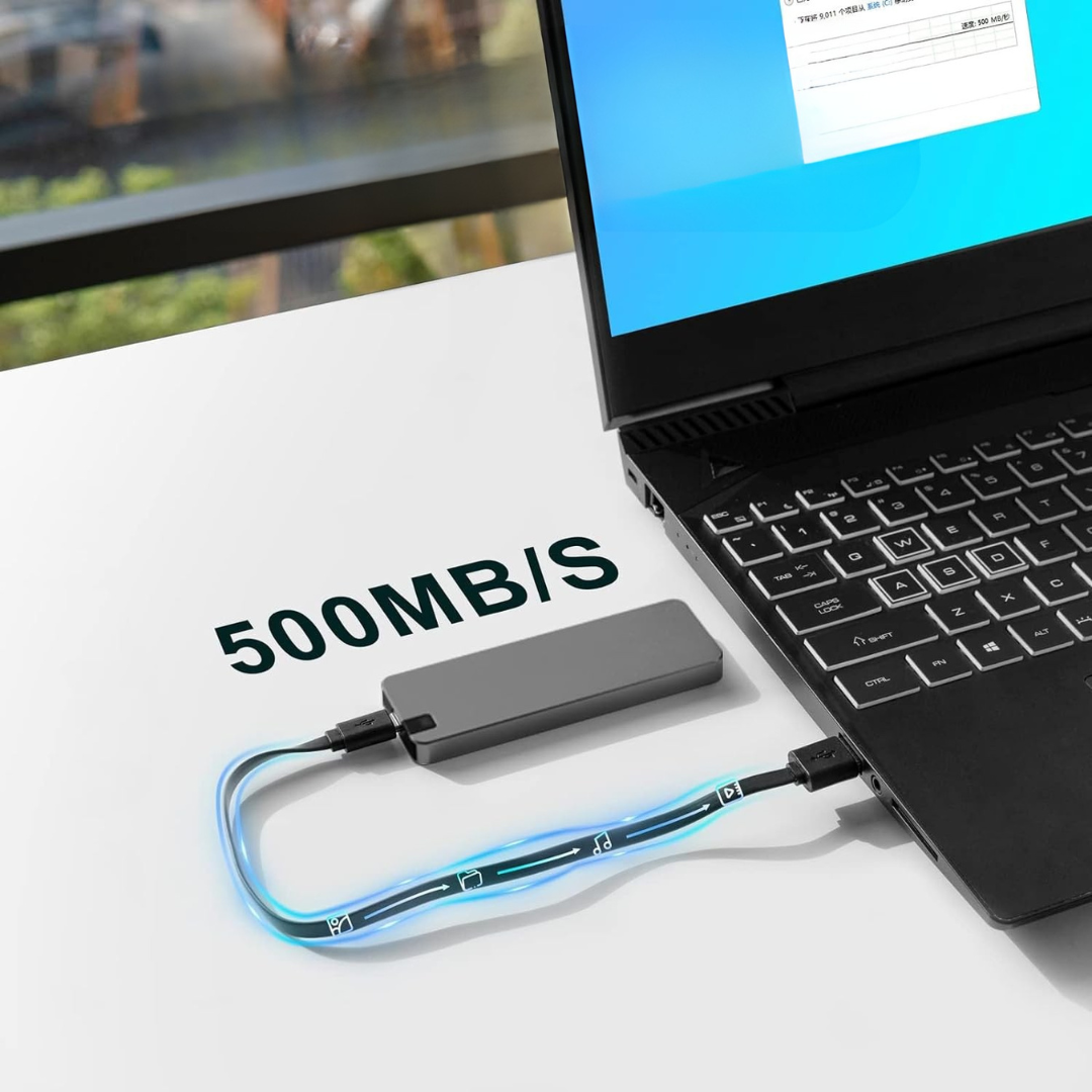 Externe SSD Festplatte USB 3.2 Aluminium Gehäuse Tragbar Stoßfest
