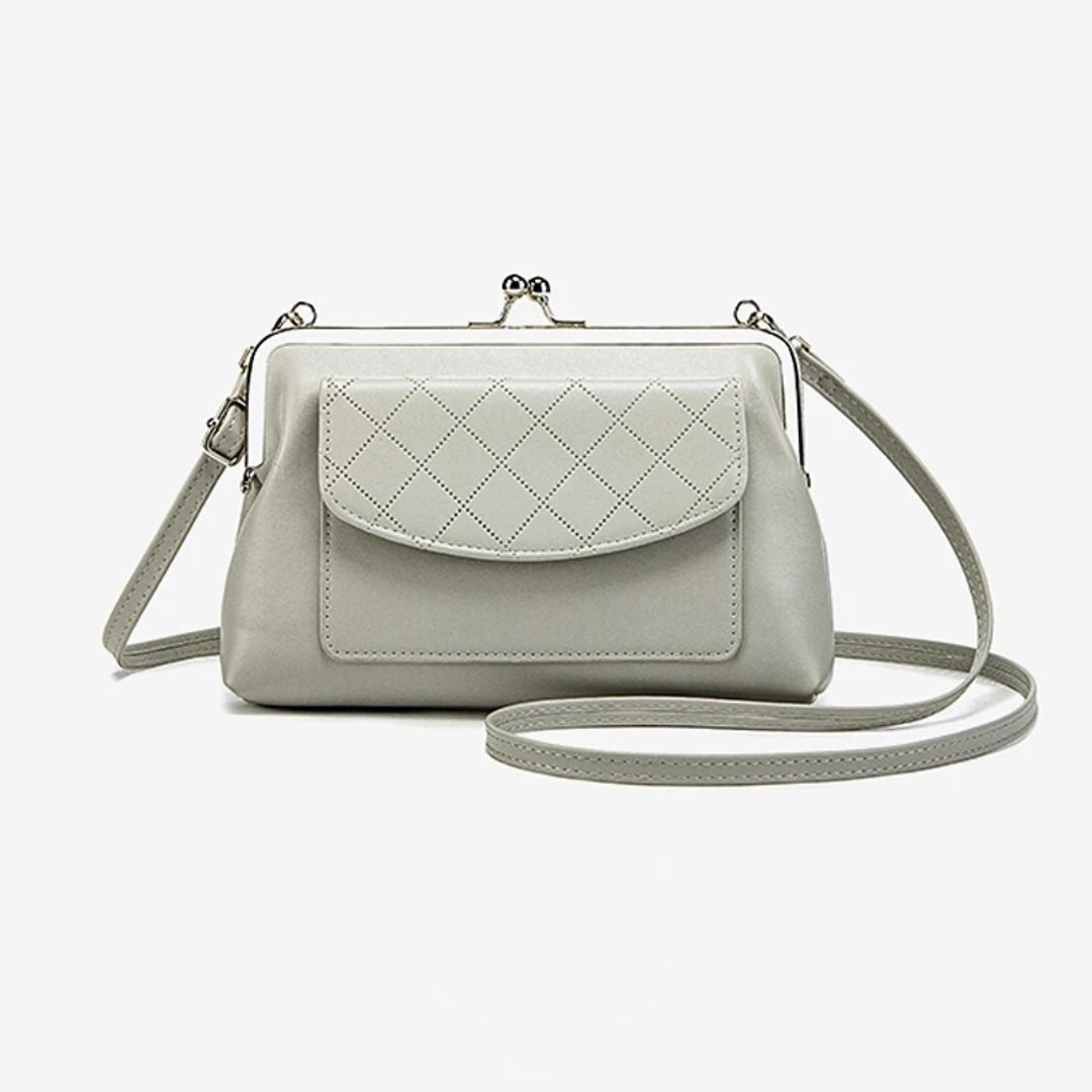 Damen Handtasche Kunstleder mit Lippenverschluss Elegantes Design 2