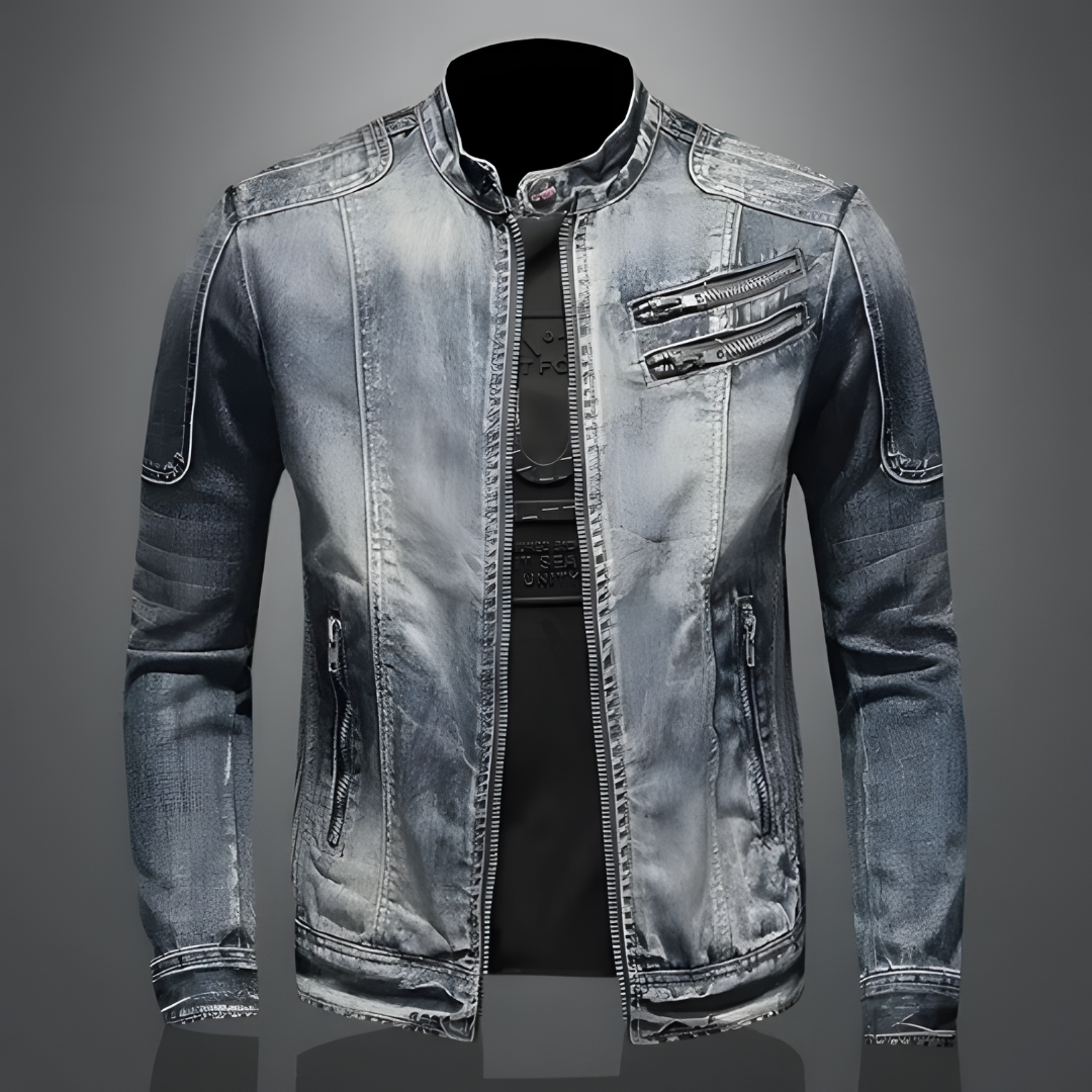 Herren Jacke Retro Jeansjacke Baumwolle Polyester Vintage-Charme 2