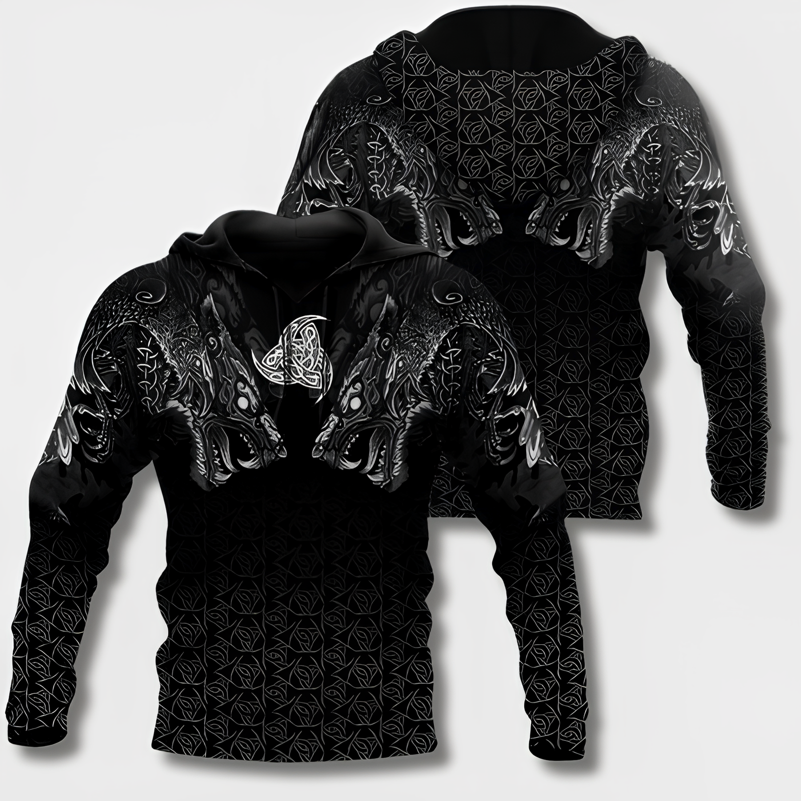Variant image for Herren Kapuzenpullover Wikinger Stil Bequem Baumwollmischung-1