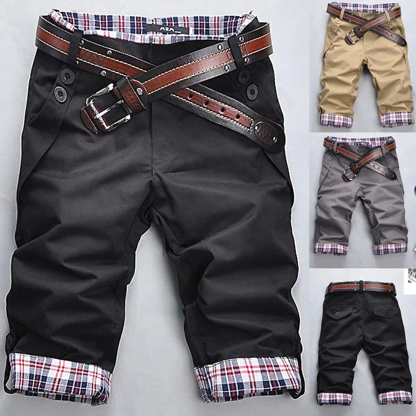Herren Cargo Shorts Bequemer Schnitt Praktische Taschen 100% Baumwolle-5