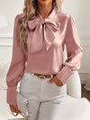 Variant image for Damen Bluse Schwarz Elegant Silkelook Klassisch für Festliche Anlässe-5