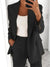 Variant image for Damenanzug Blazer Set Schwarz Elegant Weite Hosen Polyester-17