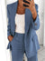 Variant image for Damenanzug Blazer Set Schwarz Elegant Weite Hosen Polyester-9