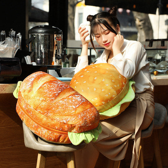 2-in-1 Sitzkissen Stuhl mit Hamburger-Design für Komfort und Entspannung 2