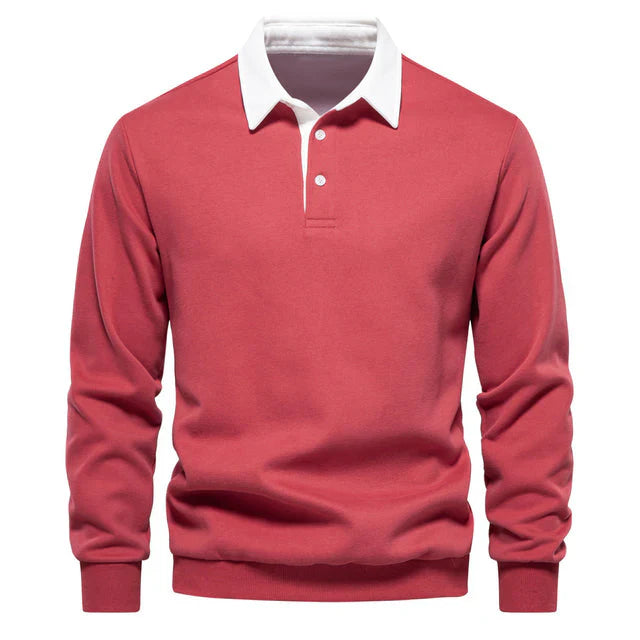 Variant image for Herren Langarm Poloshirt Klassischer Kragen 100% Baumwolle-36