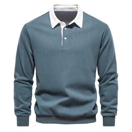 Variant image for Herren Langarm Poloshirt Klassischer Kragen 100% Baumwolle-22