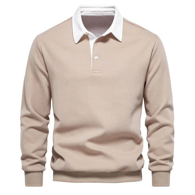 Variant image for Herren Langarm Poloshirt Klassischer Kragen 100% Baumwolle-29