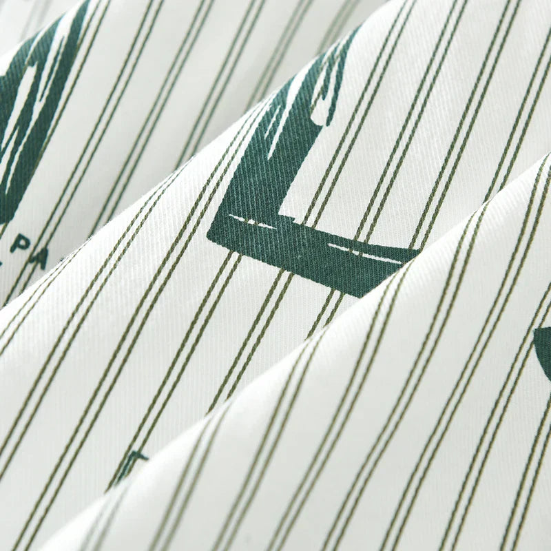 Herren Hemd Gestreift Lässig Baumwolle Langarm für Frühling und Sommer 4