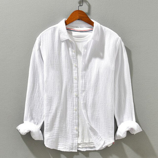 Herren Hemden Langarm Baumwolle Bequem Casual Stil 4