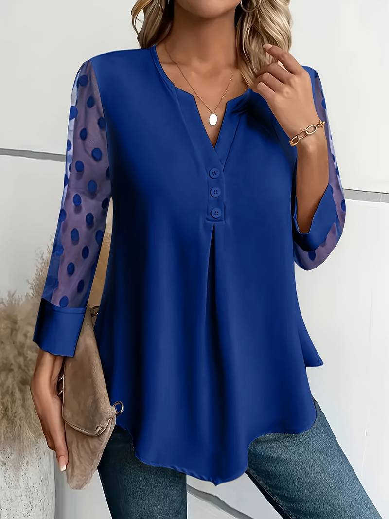 Variant image for Damen Langarm-Top mit gekerbtem Ausschnitt Eleganz-31