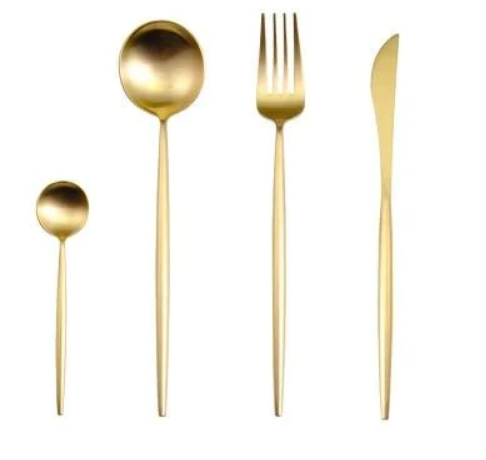 24-teiliges Besteckset für Elegante Anlässe mit Gold-Akzenten 11