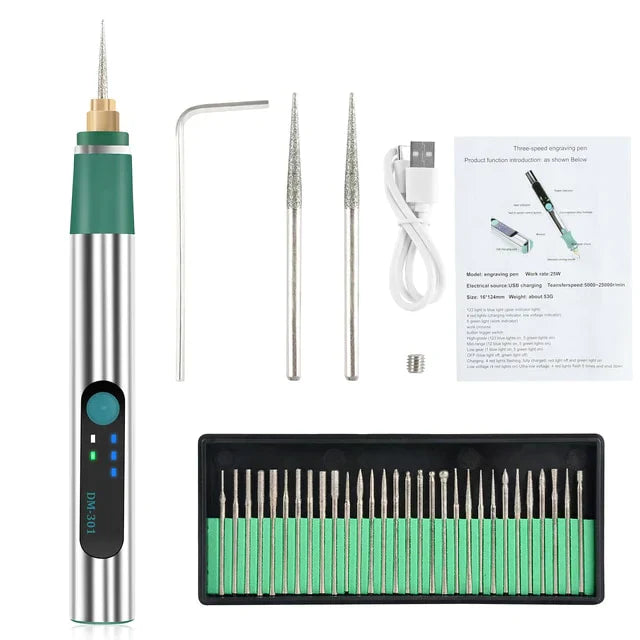 Gravierstift Schwarz Präzise Tragbar Für Kunst Und Handwerk-1