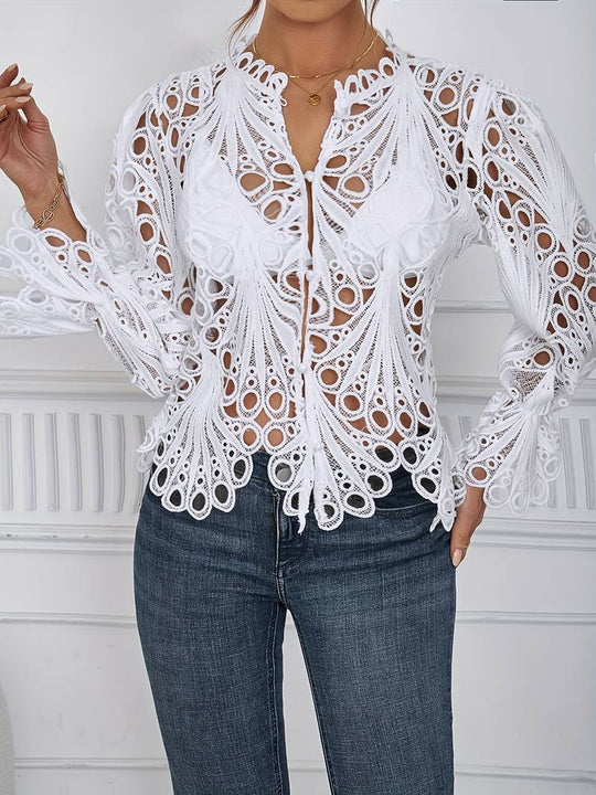 Damen Bluse Asymmetrisch mit Cut-Outs, Elegante Blusen für Festliche Anlässe, Hochwertiger Stoff-6