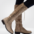 Damen Overknee Stiefel Bequeme Lederstiefel für Alltag und Büro 2