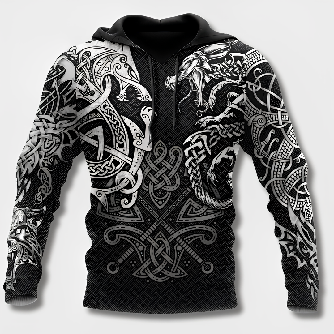 Variant image for Herren Kapuzenpullover Wikinger Stil Bequem Baumwollmischung-9