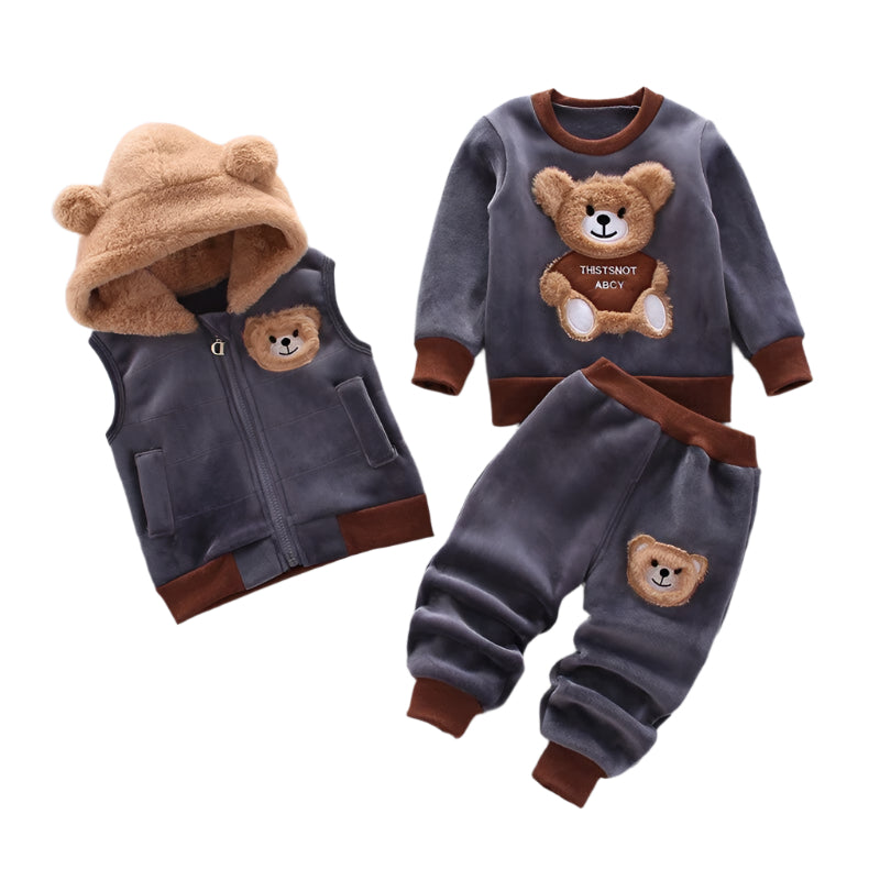3-teiliges Set für Kleinkinder – Weiche Sweatshirt, Hose und Kapuzenjacke 0