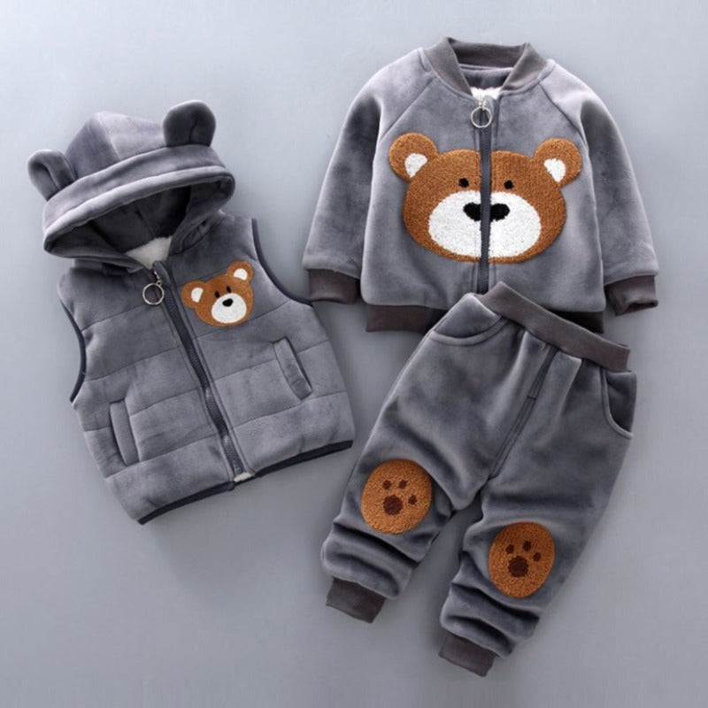 3-teiliges Set für Kleinkinder – Weiche Sweatshirt, Hose und Kapuzenjacke 1