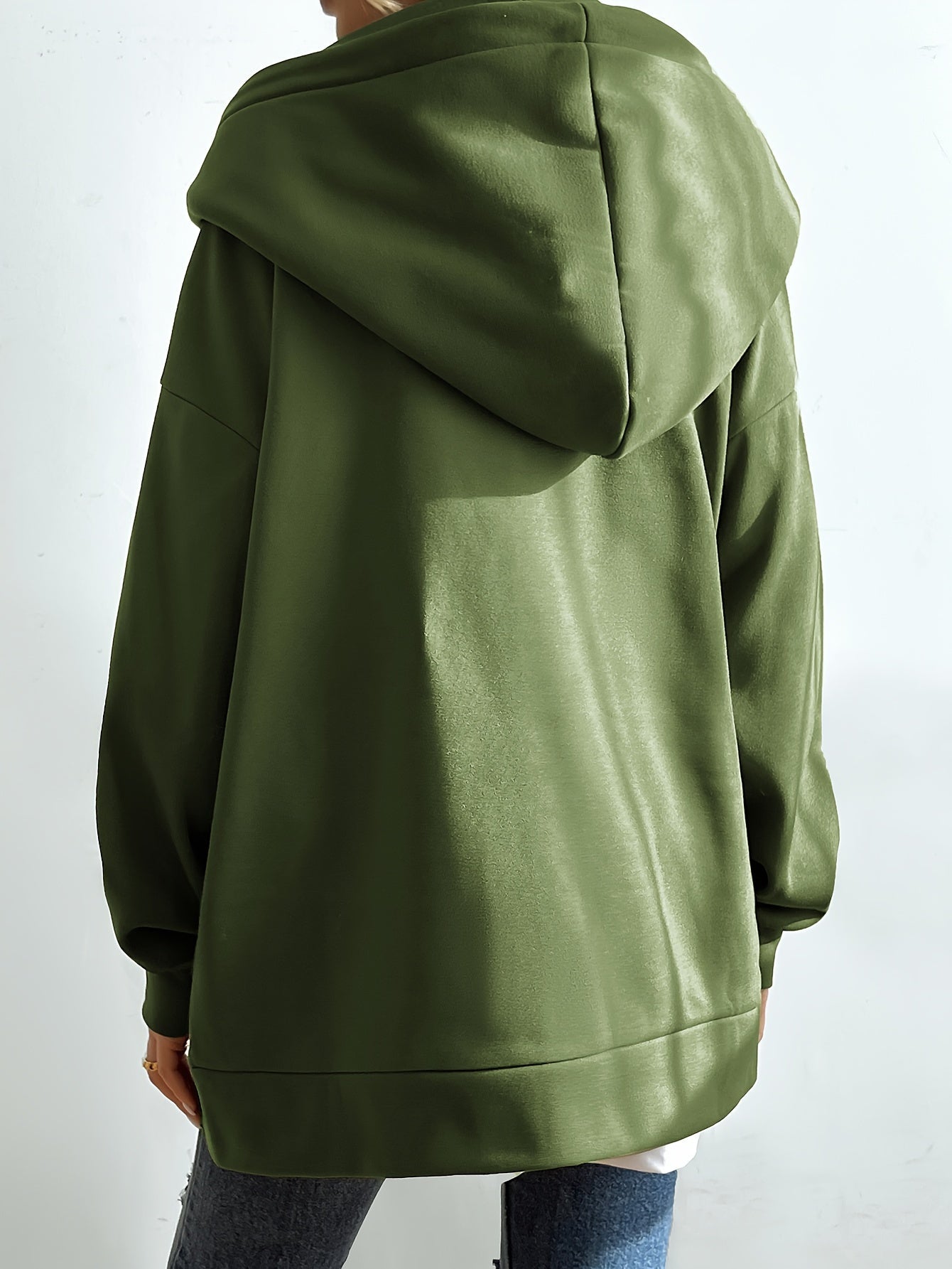 Damen Sport Hoodie Lässig mit Reißverschluss Baumwolle-6