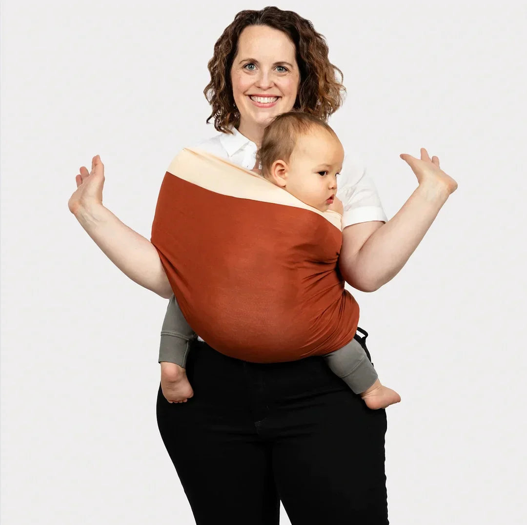 Babytrage Wendbar Beige Bio-Baumwolle Für Neugeborene Haut-zu-Haut Tragehilfe-1
