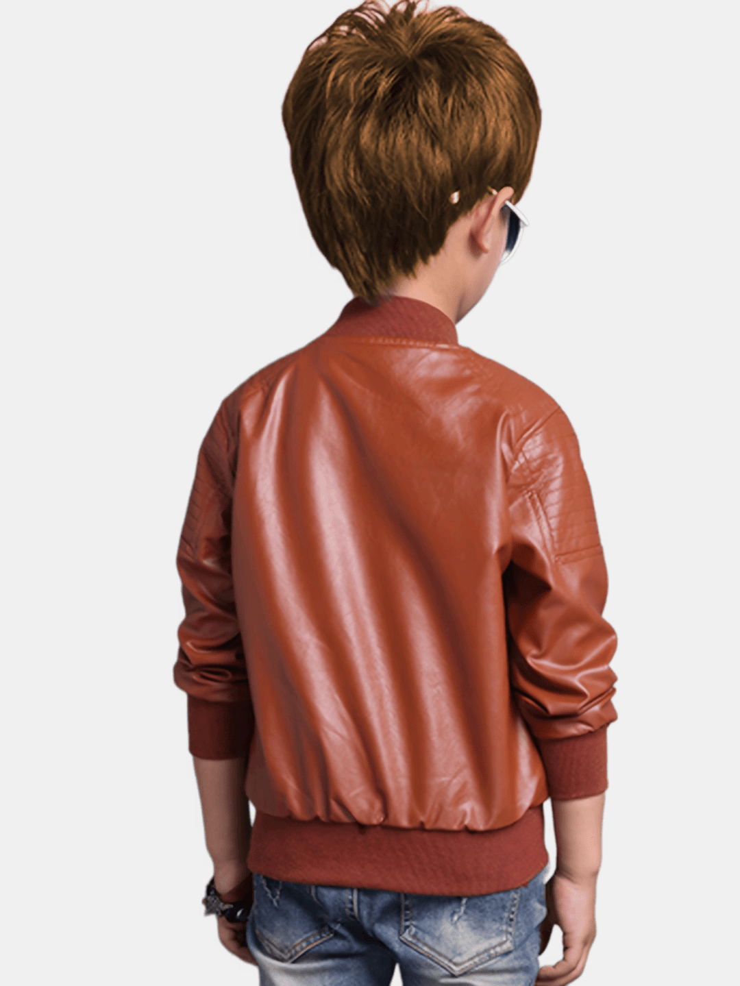 Jungenjacke 152 mit Erhöhtem Kragen und Reißverschluss aus Wasserabweisendem Material 6