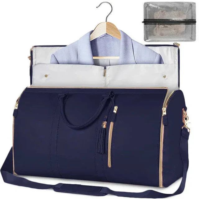 Variant image for Reisetasche Damen Schwarz Faltbar PU-Leder Weekender Tasche-4