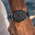 Herren Uhr Schwarz Modern Edelstahl Magnetische Armbanduhr mit Touch Time Technologie-1
